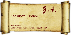 Zeidner Ahmed névjegykártya
